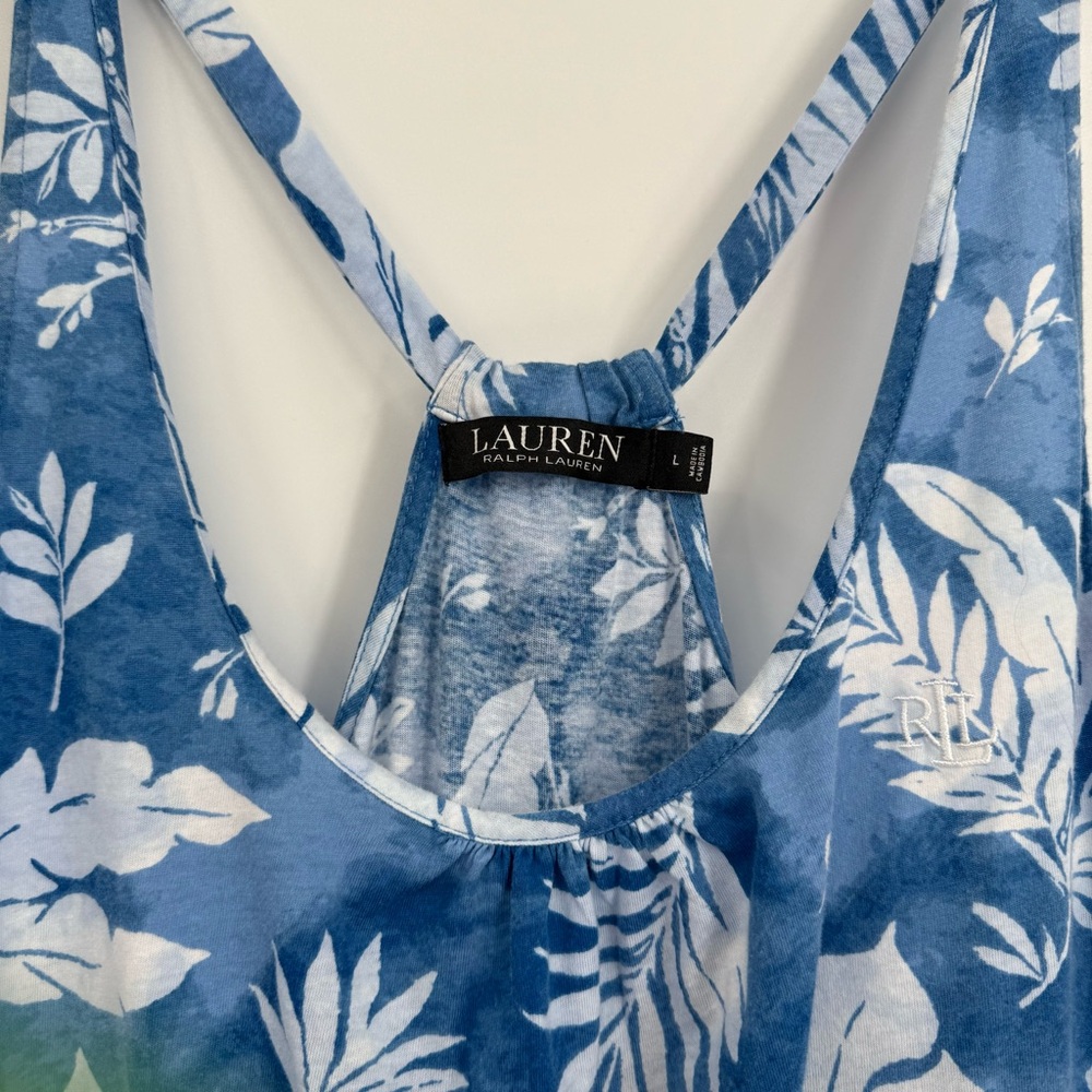 Ralph Lauren Blue and White Floral Dress - Picture 6 of 9
